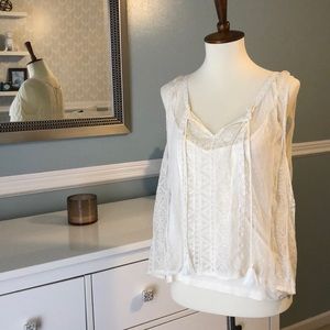 Cream lace tank